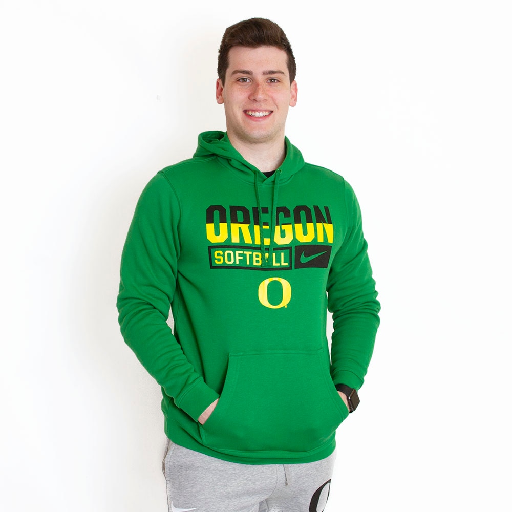 Classic Oregon O, Softball, Nike Club, Fleece, Hoodie